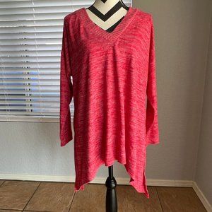 Torrid Pink/Fuschia/Red Sharkbite Tunic Shirt Size 0 NWT